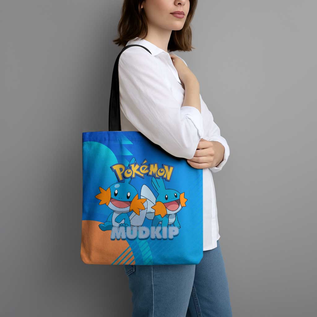 Mudkip Poké Tote Bag Playful Blue Gradient Cartoon Style