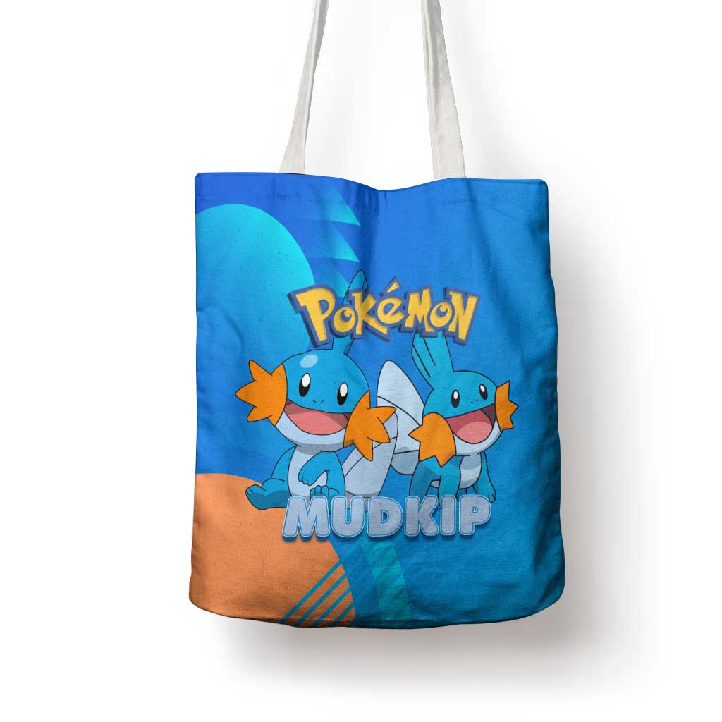 Mudkip Poké Tote Bag Playful Blue Gradient Cartoon Style