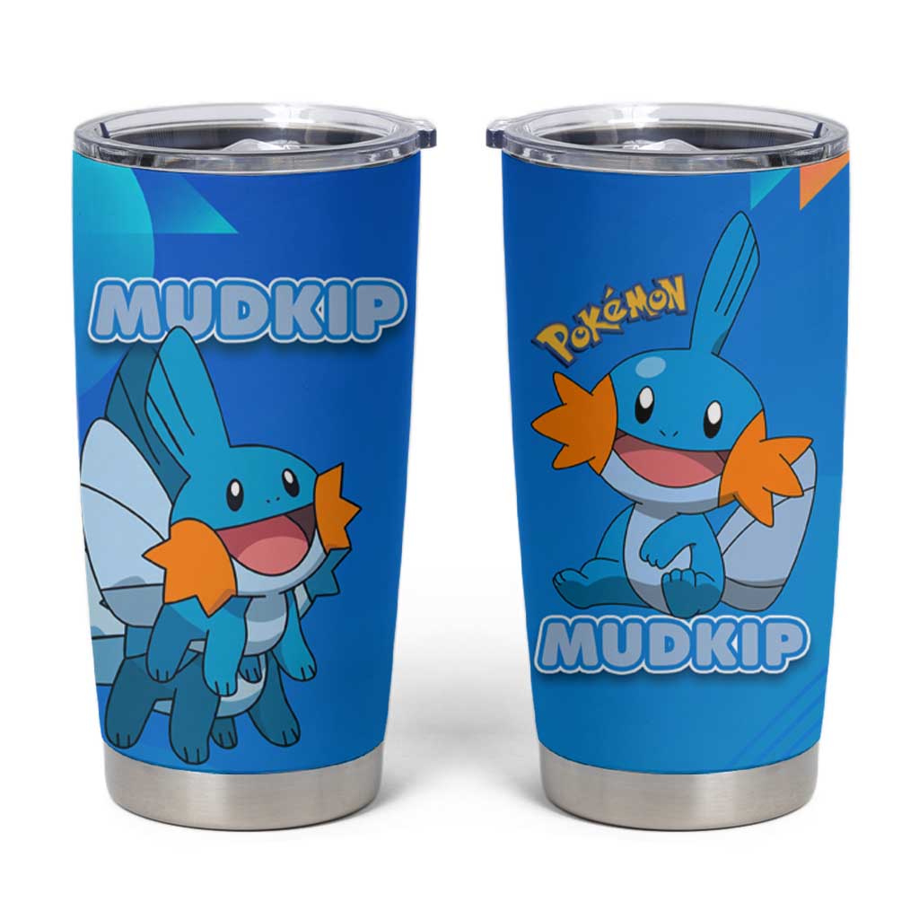Mudkip Poké Tumbler Cup Playful Blue Gradient Cartoon Style