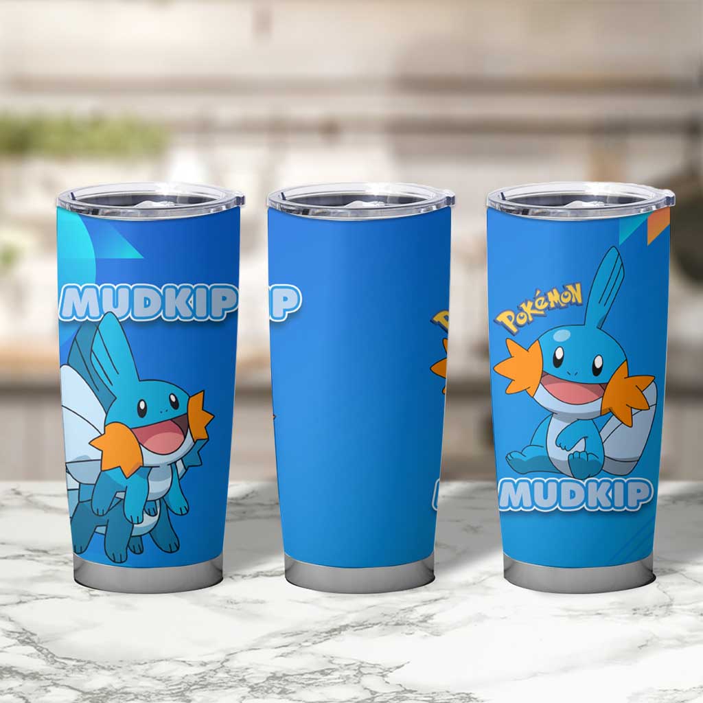 Mudkip Poké Tumbler Cup Playful Blue Gradient Cartoon Style