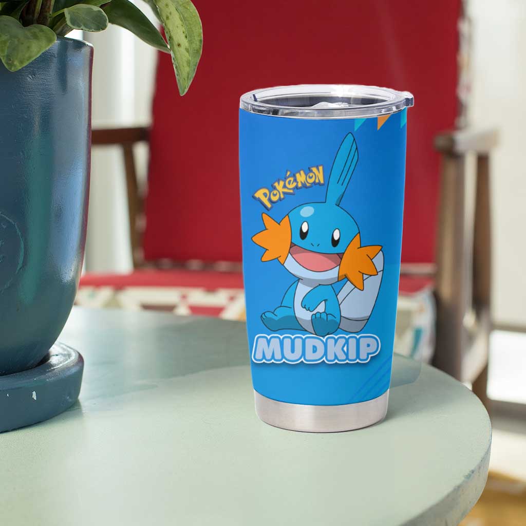 Mudkip Poké Tumbler Cup Playful Blue Gradient Cartoon Style