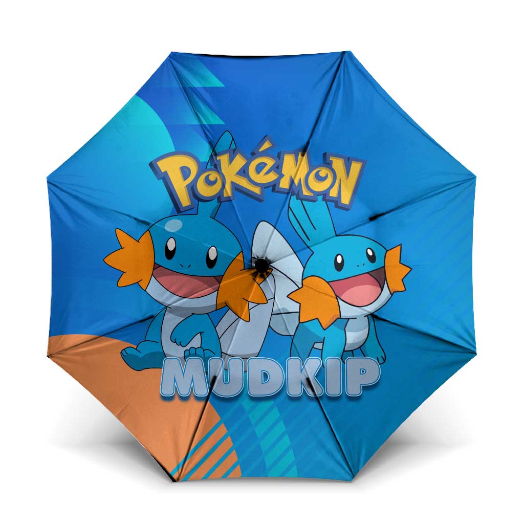 Mudkip Poké Umbrella Playful Blue Gradient Cartoon Style