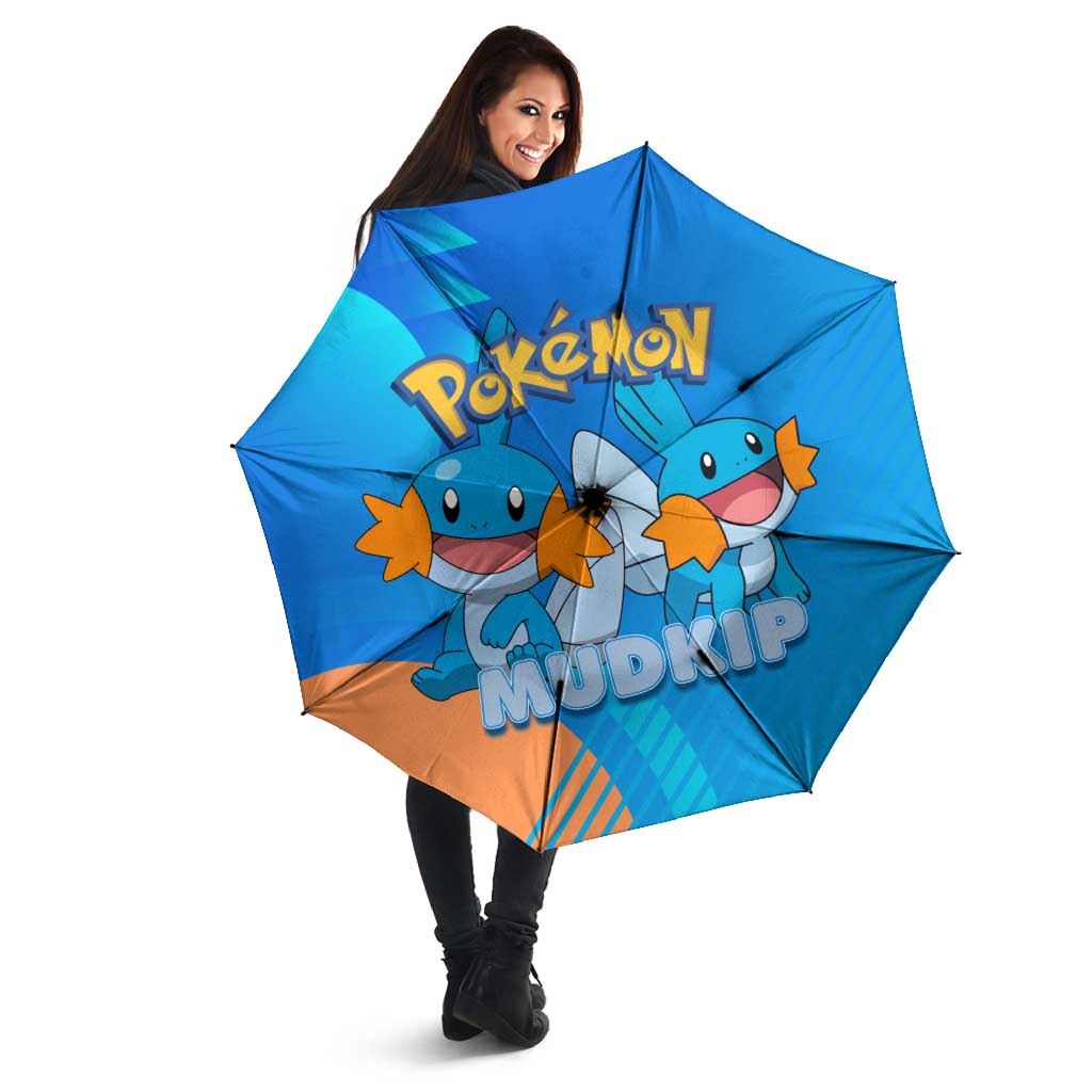 Mudkip Poké Umbrella Playful Blue Gradient Cartoon Style