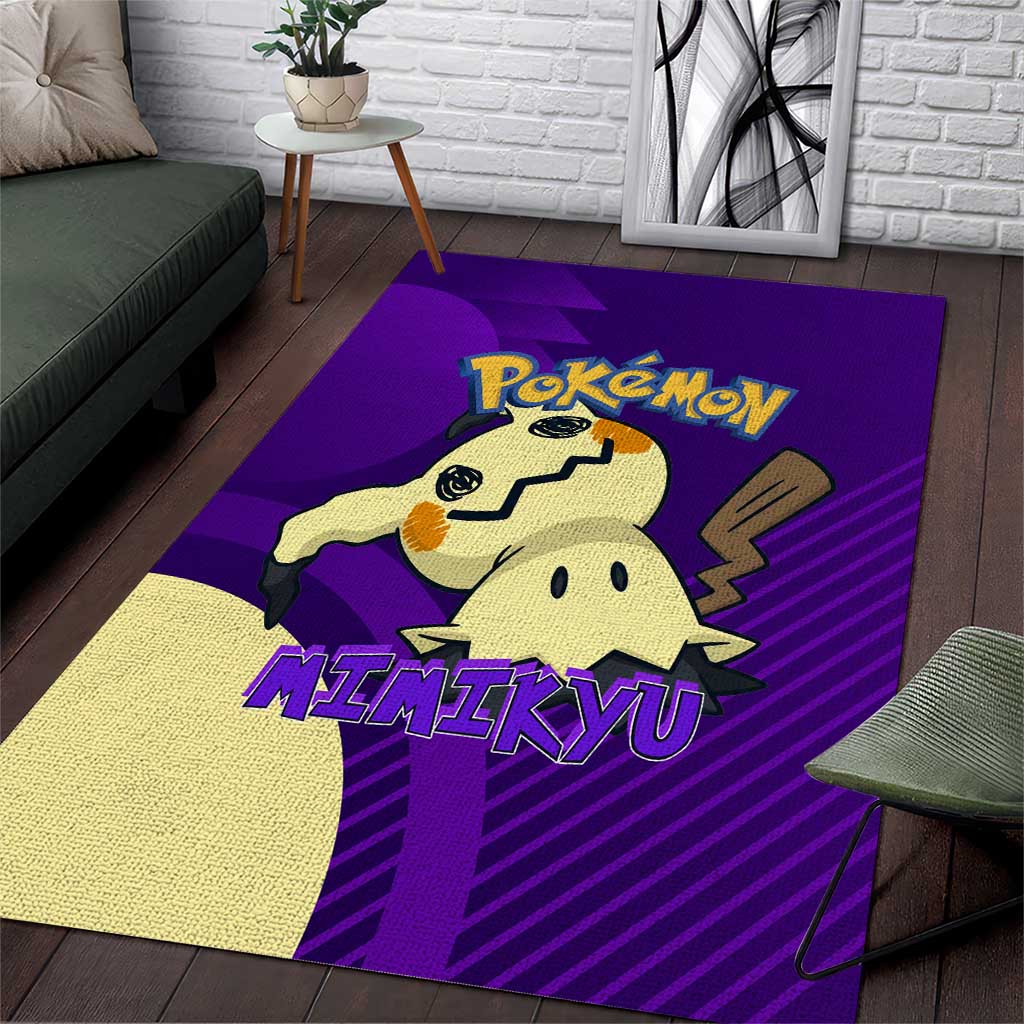 Mimikyu Poké Area Rug Spooky Scribble Shadow Style