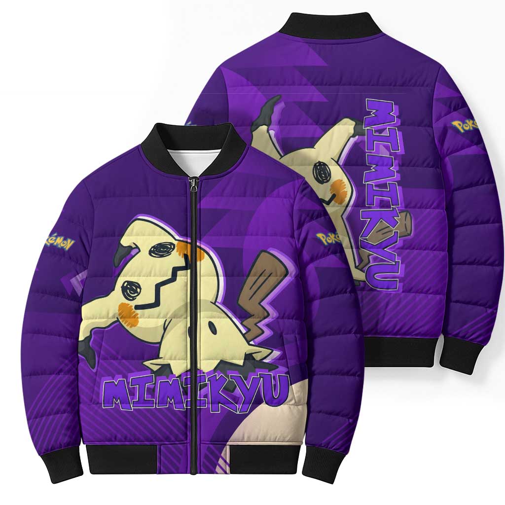 Mimikyu Poké Bomber Puffer Jacket Spooky Scribble Shadow Style