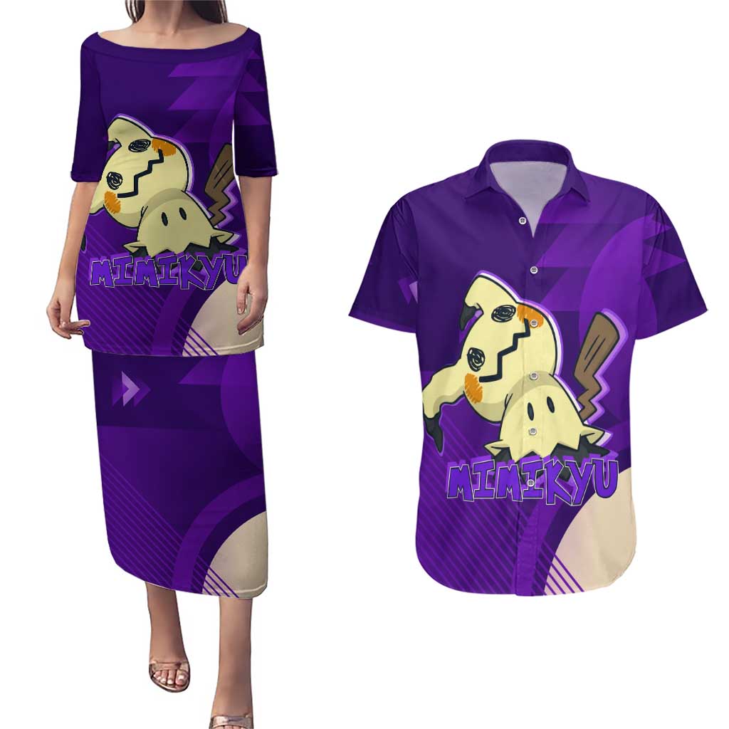 Mimikyu Poké Couples Matching Puletasi and Hawaiian Shirt Spooky Scribble Shadow Style