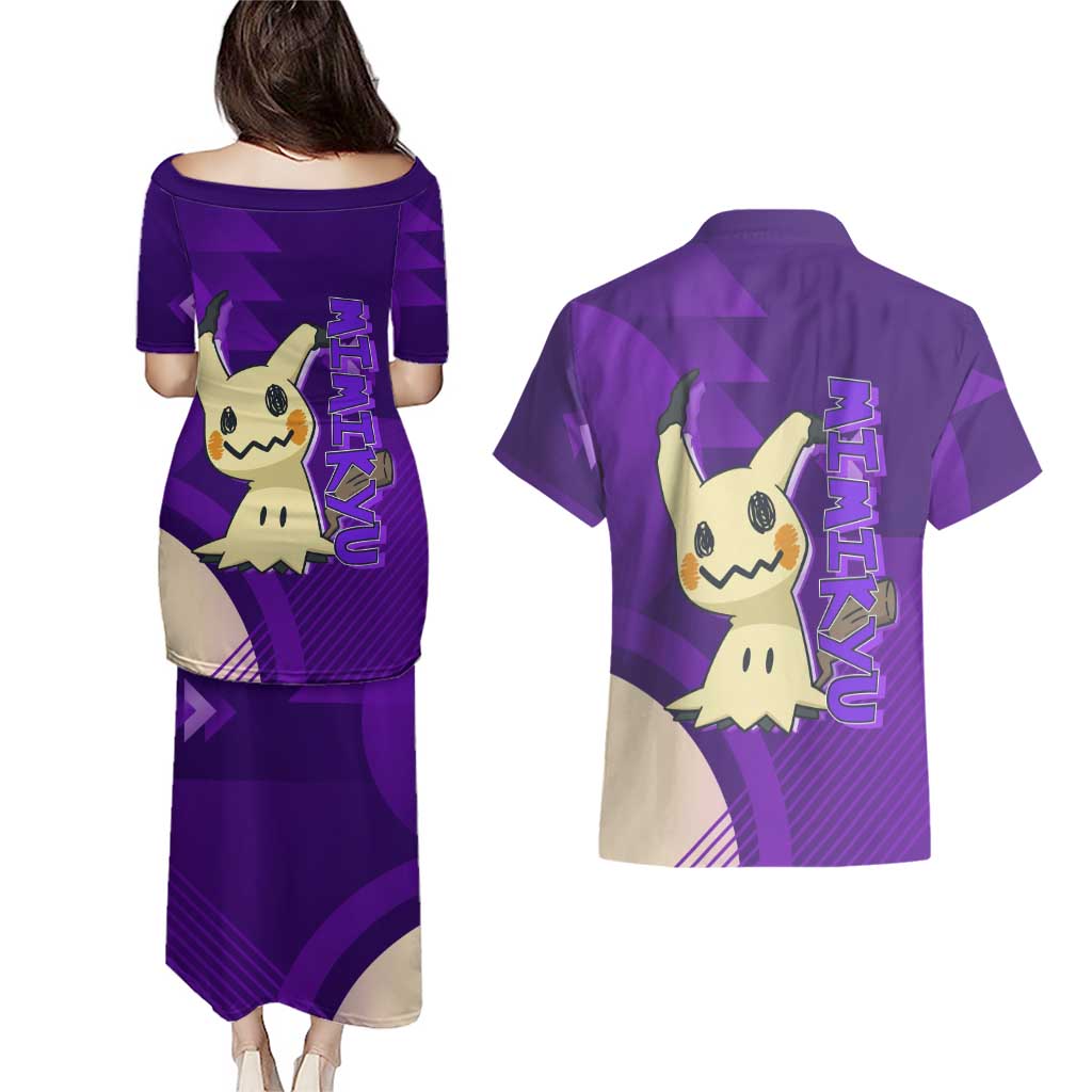 Mimikyu Poké Couples Matching Puletasi and Hawaiian Shirt Spooky Scribble Shadow Style