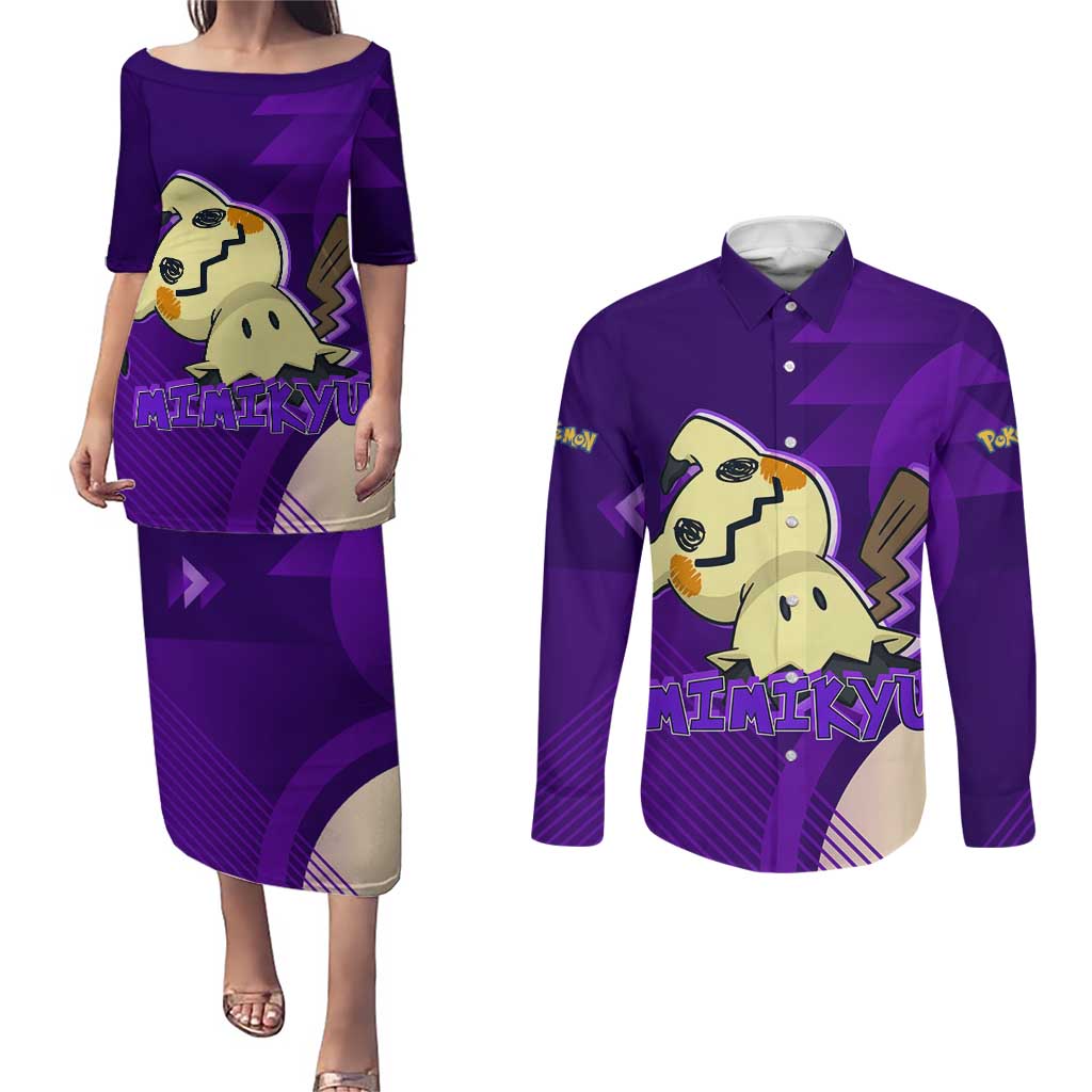 Mimikyu Poké Couples Matching Puletasi and Long Sleeve Button Shirt Spooky Scribble Shadow Style