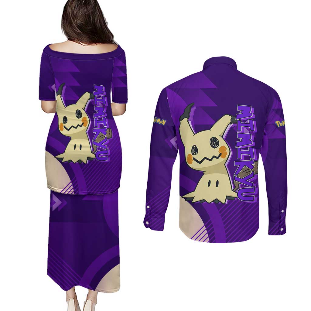 Mimikyu Poké Couples Matching Puletasi and Long Sleeve Button Shirt Spooky Scribble Shadow Style