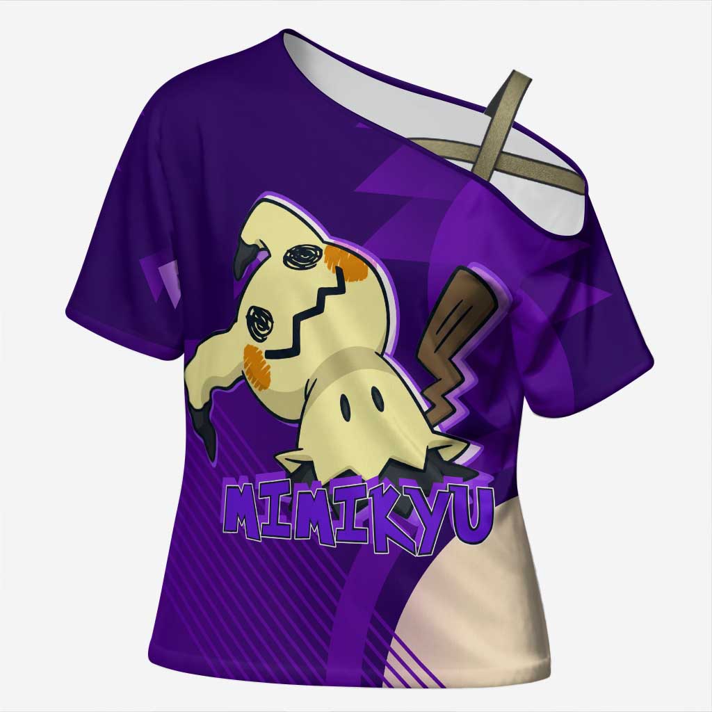 Mimikyu Poké Cross Shoulder Shirt Spooky Scribble Shadow Style