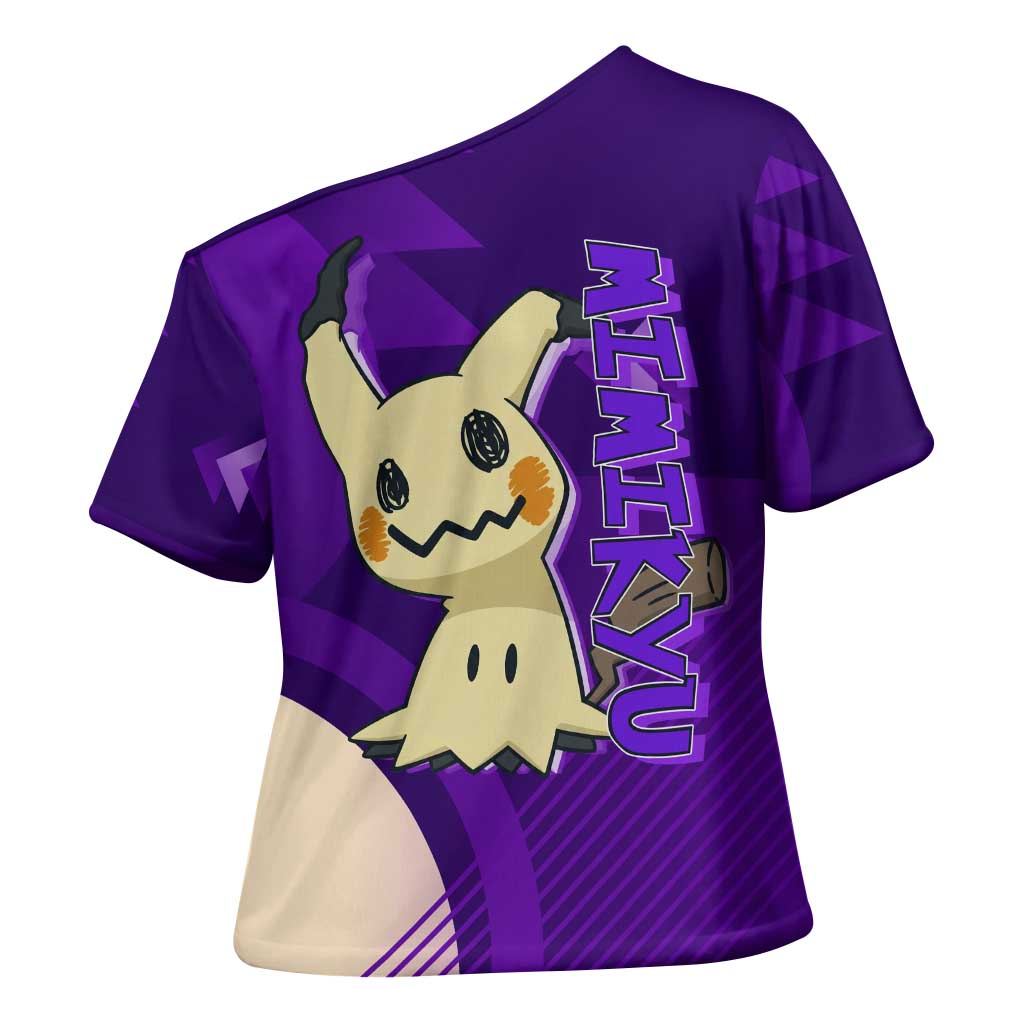 Mimikyu Poké Cross Shoulder Shirt Spooky Scribble Shadow Style