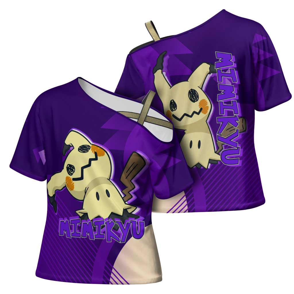 Mimikyu Poké Cross Shoulder Shirt Spooky Scribble Shadow Style