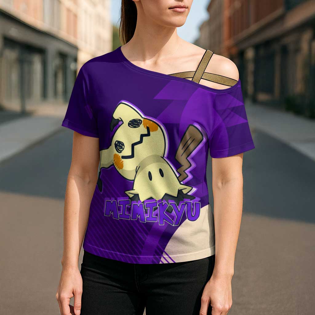 Mimikyu Poké Cross Shoulder Shirt Spooky Scribble Shadow Style
