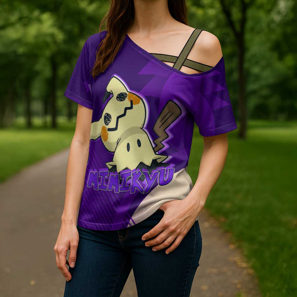 Mimikyu Poké Cross Shoulder Shirt Spooky Scribble Shadow Style