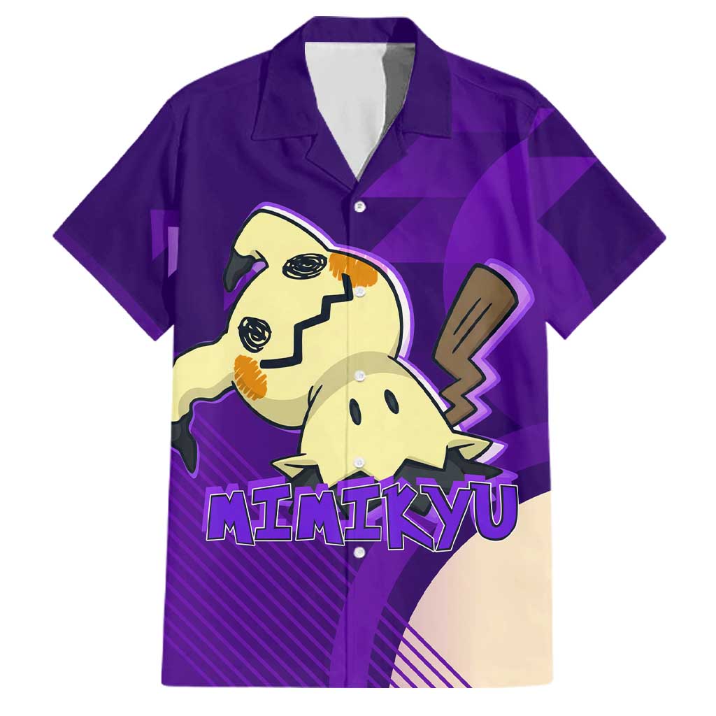 Mimikyu Poké Family Matching Off Shoulder Maxi Dress and Hawaiian Shirt Spooky Scribble Shadow Style