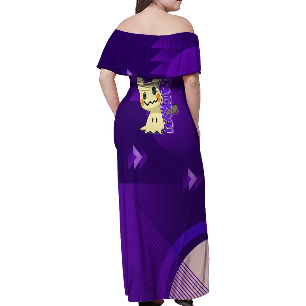 Mimikyu Poké Family Matching Off Shoulder Maxi Dress and Hawaiian Shirt Spooky Scribble Shadow Style