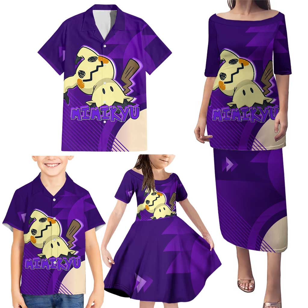 Mimikyu Poké Family Matching Puletasi and Hawaiian Shirt Spooky Scribble Shadow Style