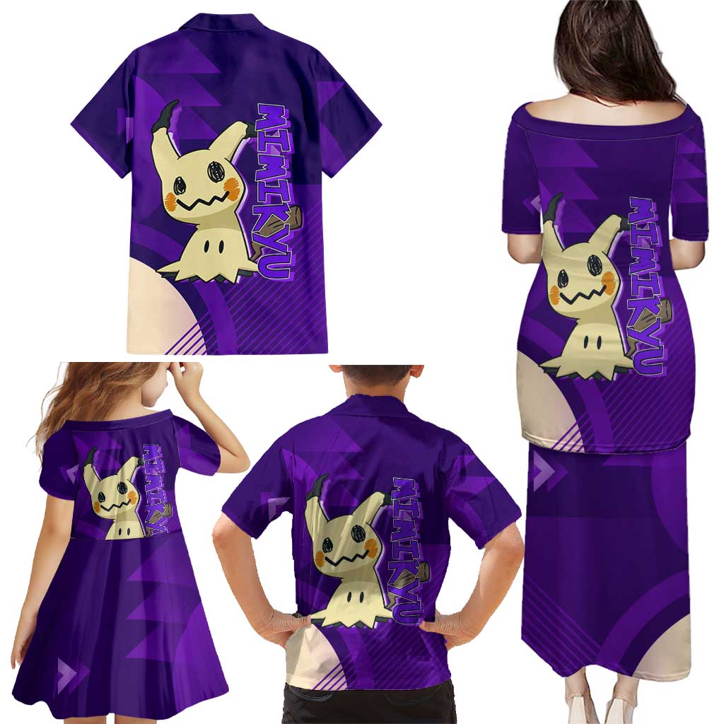 Mimikyu Poké Family Matching Puletasi and Hawaiian Shirt Spooky Scribble Shadow Style