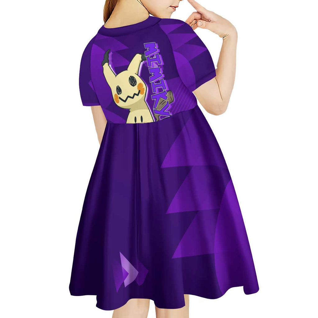 Mimikyu Poké Kid Short Sleeve Dress Spooky Scribble Shadow Style