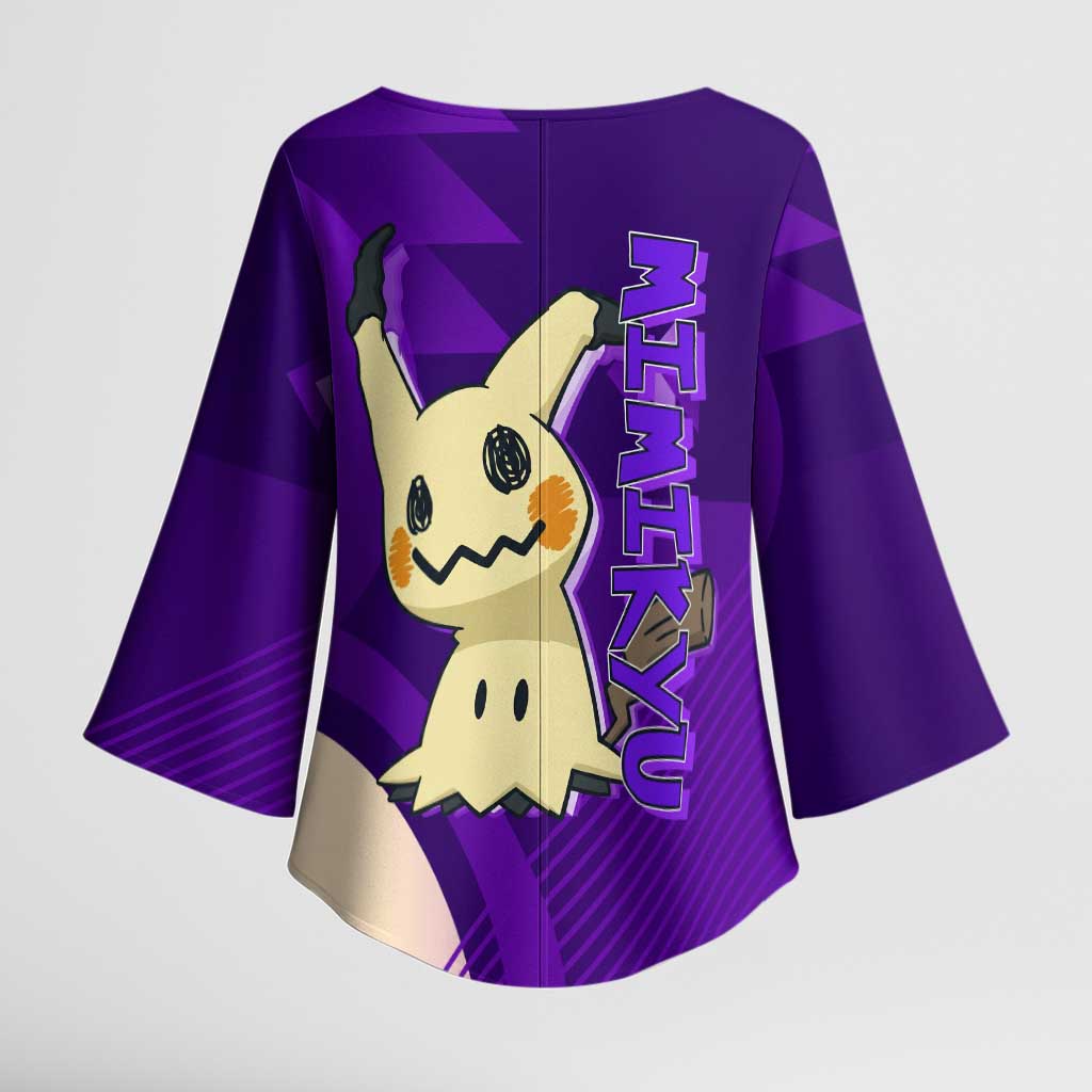 Mimikyu Poké Kimono Sleeve Blouse Spooky Scribble Shadow Style