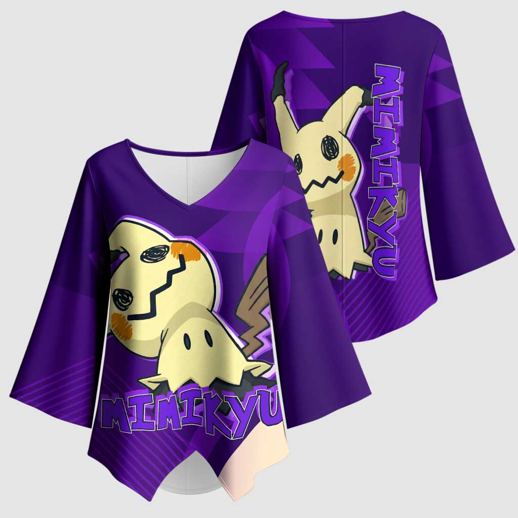 Mimikyu Poké Kimono Sleeve Blouse Spooky Scribble Shadow Style