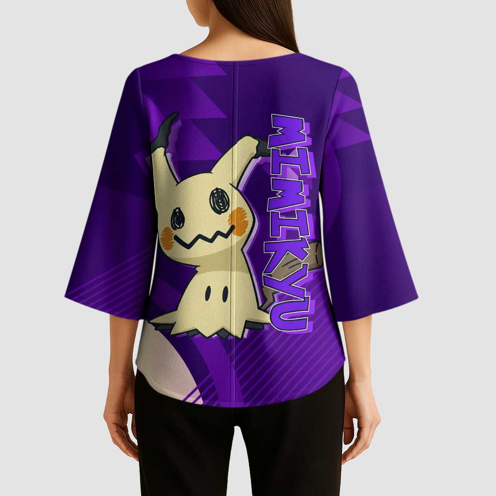 Mimikyu Poké Kimono Sleeve Blouse Spooky Scribble Shadow Style