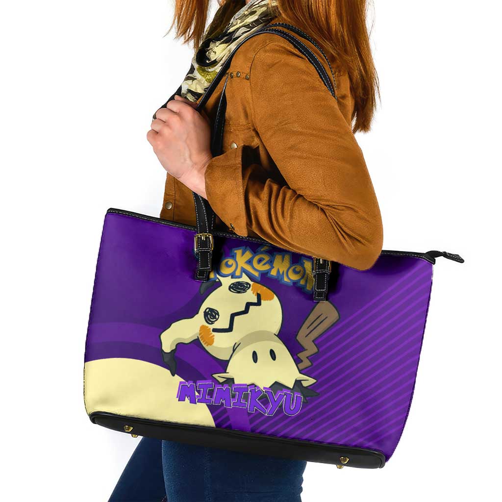 Mimikyu Poké Leather Tote Bag Spooky Scribble Shadow Style