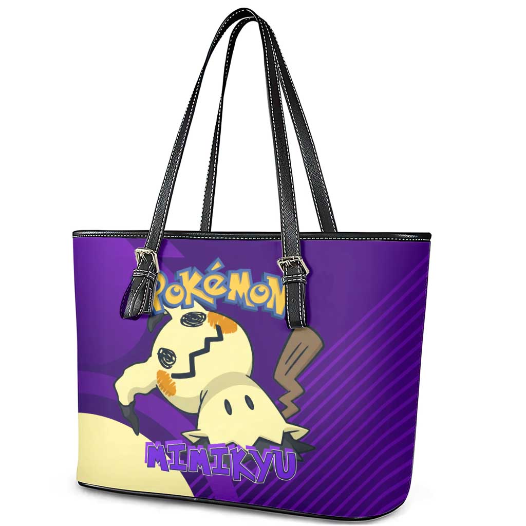 Mimikyu Poké Leather Tote Bag Spooky Scribble Shadow Style