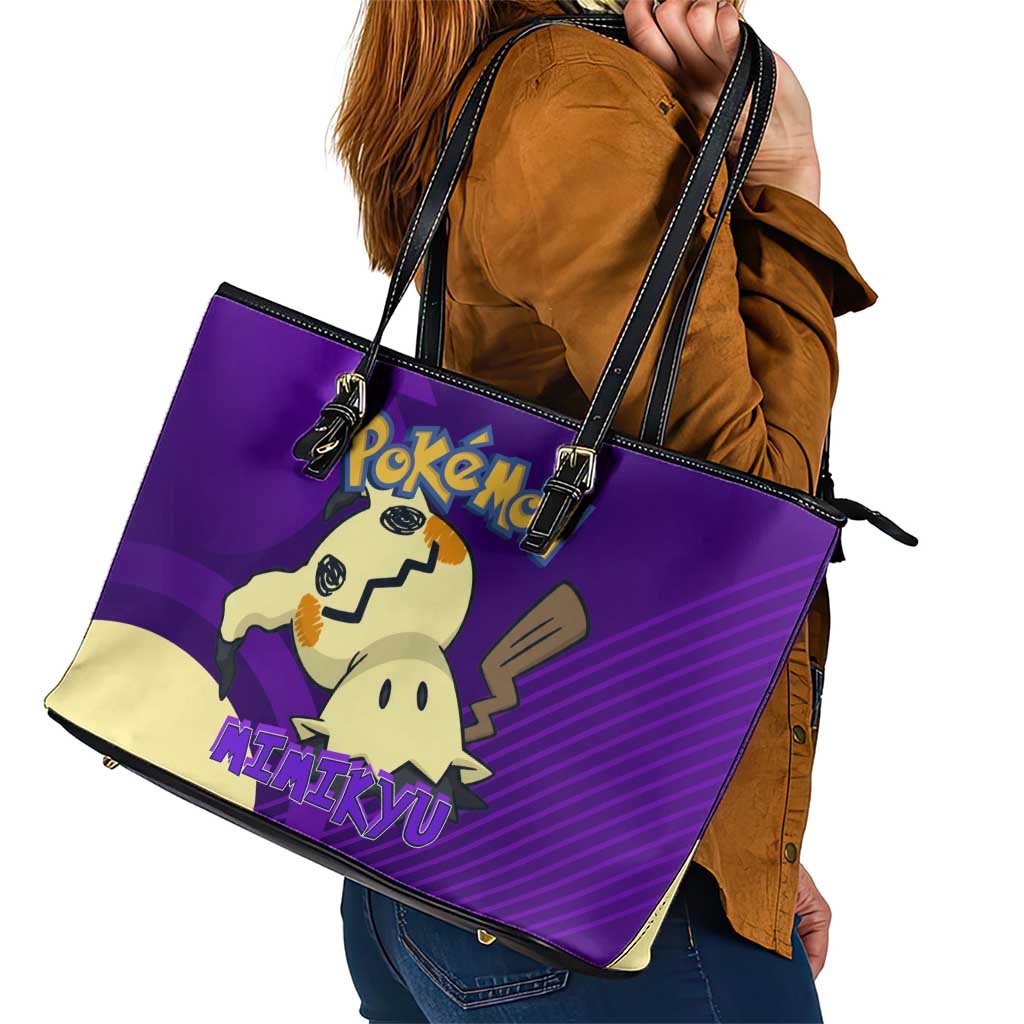 Mimikyu Poké Leather Tote Bag Spooky Scribble Shadow Style