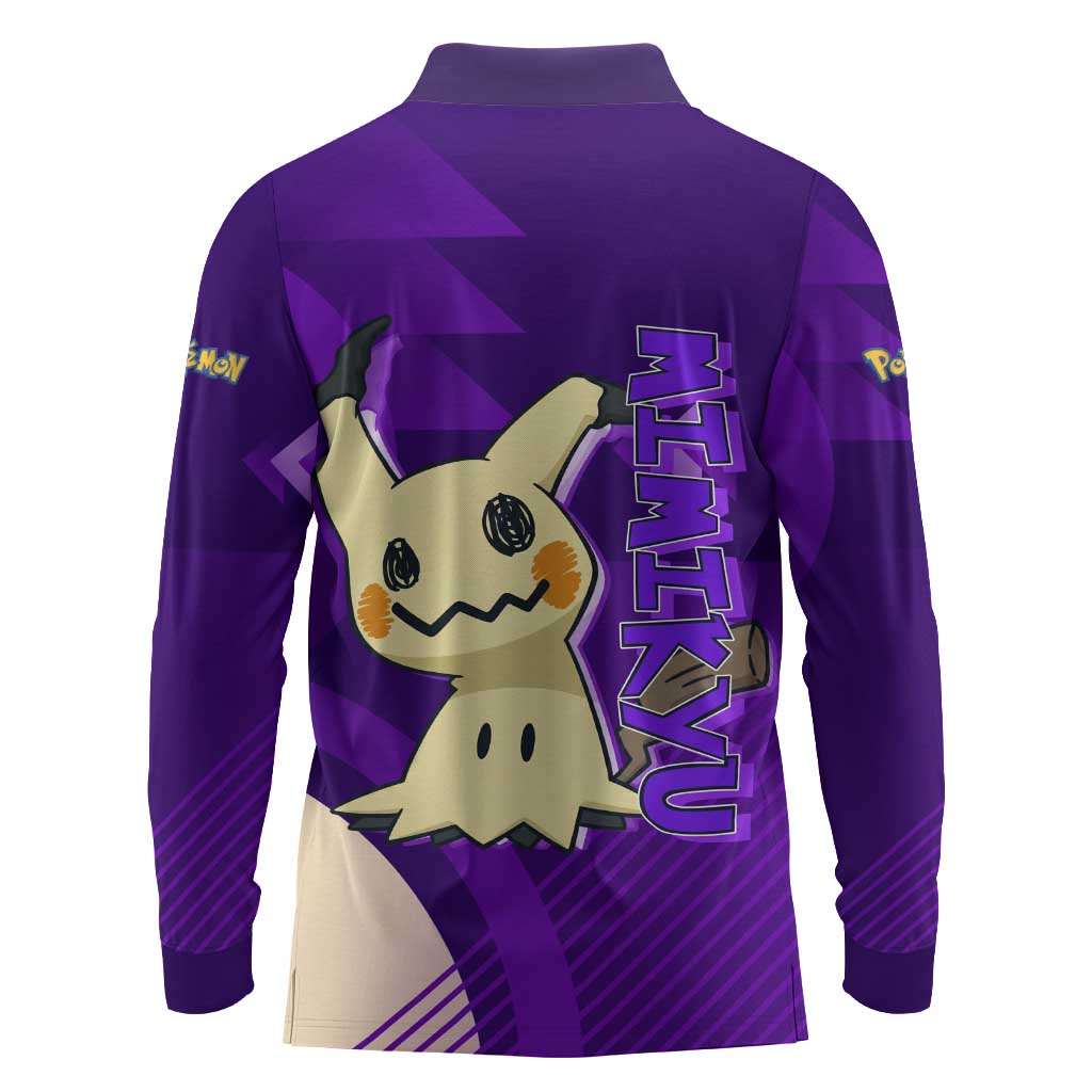 Mimikyu Poké Long Sleeve Polo Shirt Spooky Scribble Shadow Style