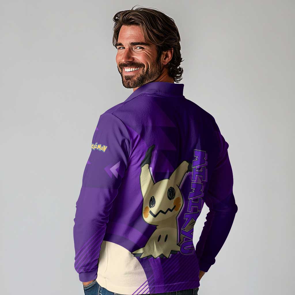 Mimikyu Poké Long Sleeve Polo Shirt Spooky Scribble Shadow Style