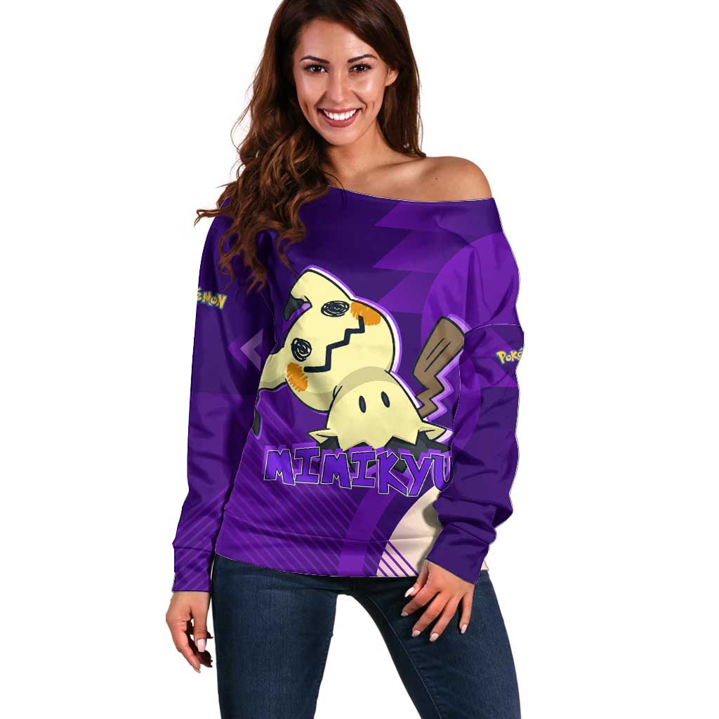 Mimikyu Poké Off Shoulder Sweater Spooky Scribble Shadow Style