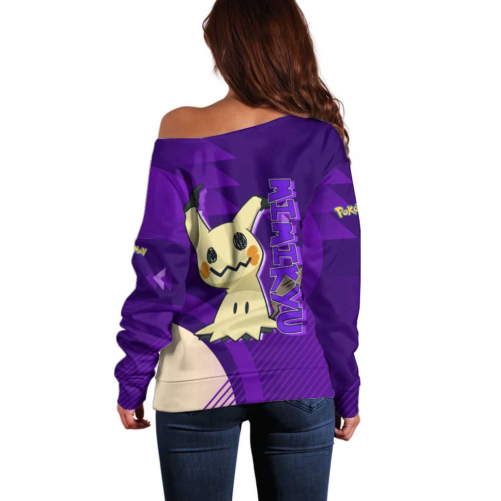 Mimikyu Poké Off Shoulder Sweater Spooky Scribble Shadow Style
