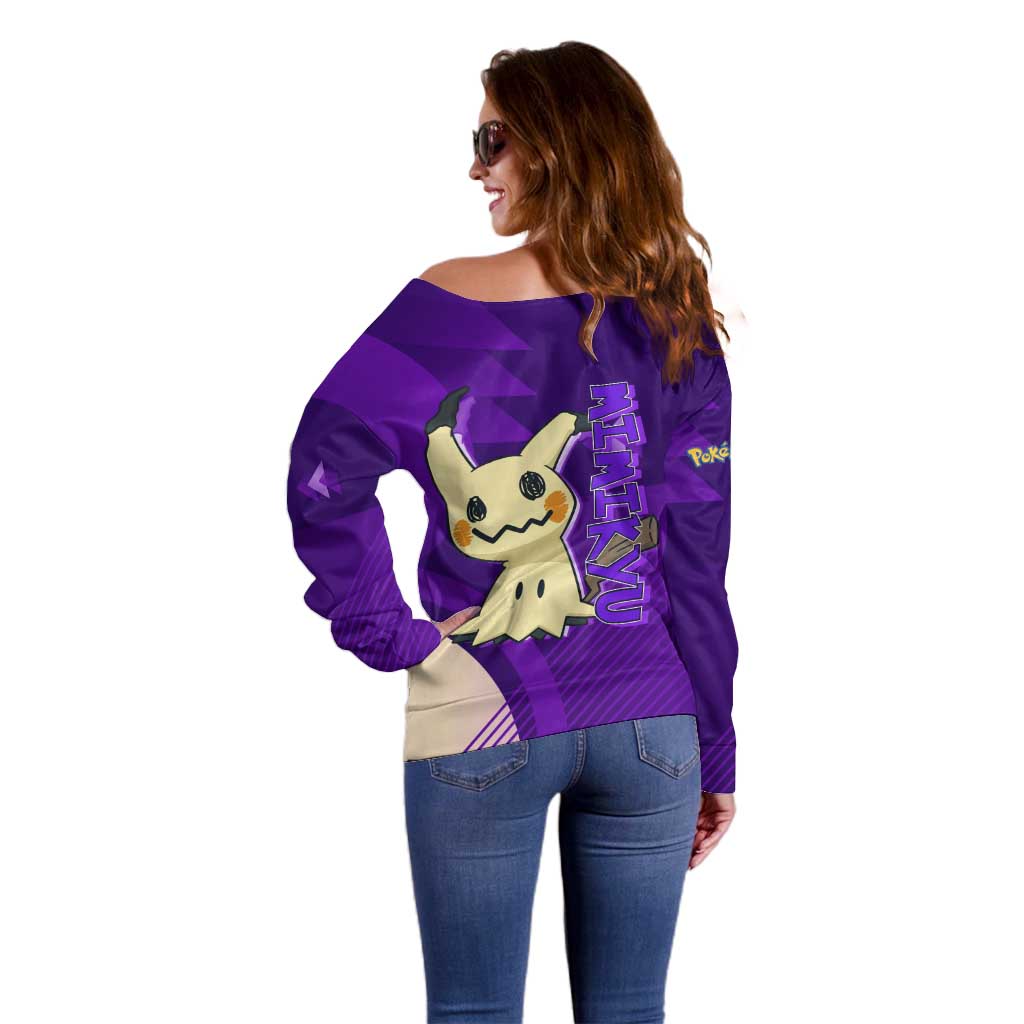 Mimikyu Poké Off Shoulder Sweater Spooky Scribble Shadow Style