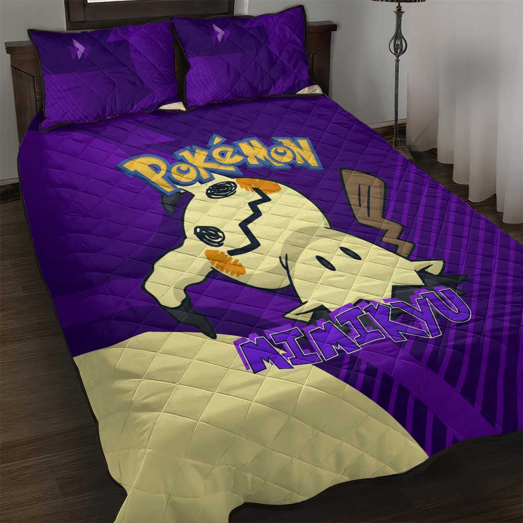 Mimikyu Poké Quilt Bed Set Spooky Scribble Shadow Style