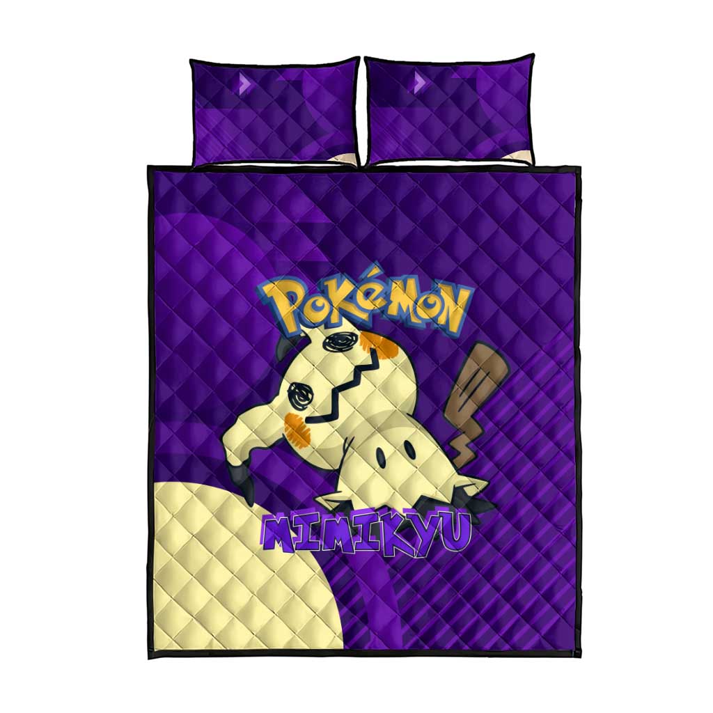 Mimikyu Poké Quilt Bed Set Spooky Scribble Shadow Style