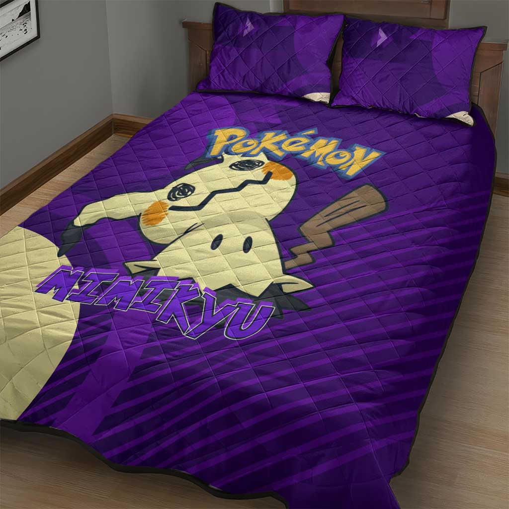 Mimikyu Poké Quilt Bed Set Spooky Scribble Shadow Style