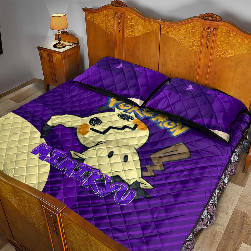 Mimikyu Poké Quilt Bed Set Spooky Scribble Shadow Style