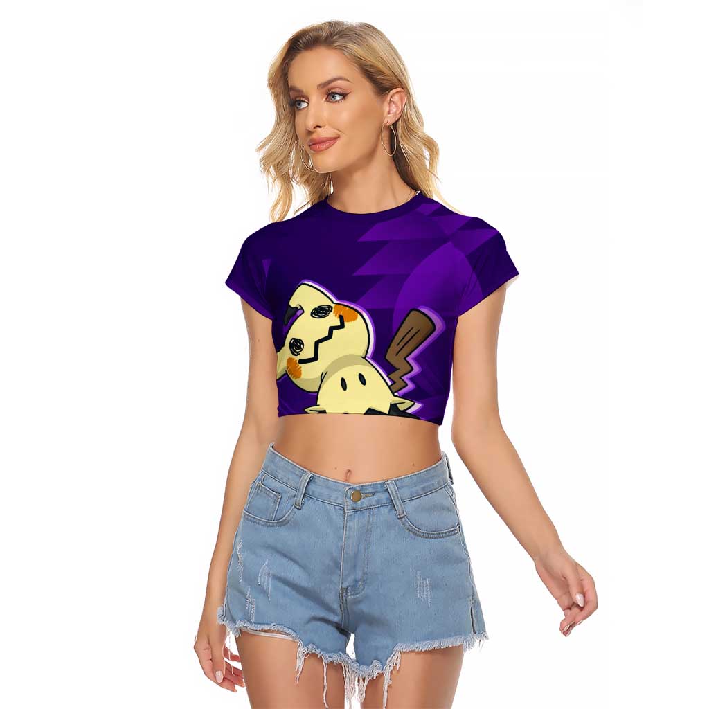 Mimikyu Poké Raglan Cropped T Shirt Spooky Scribble Shadow Style