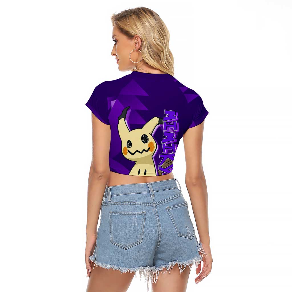 Mimikyu Poké Raglan Cropped T Shirt Spooky Scribble Shadow Style