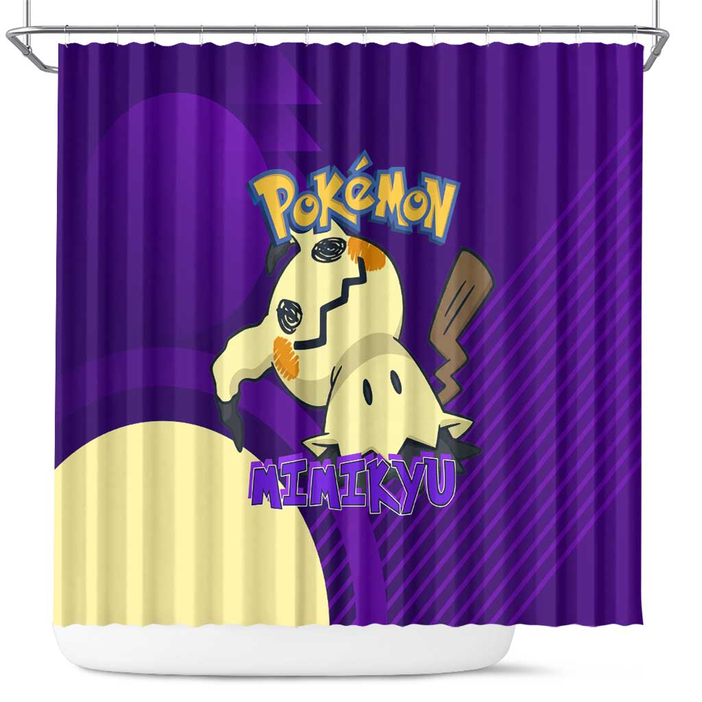 Mimikyu Poké Shower Curtain Spooky Scribble Shadow Style