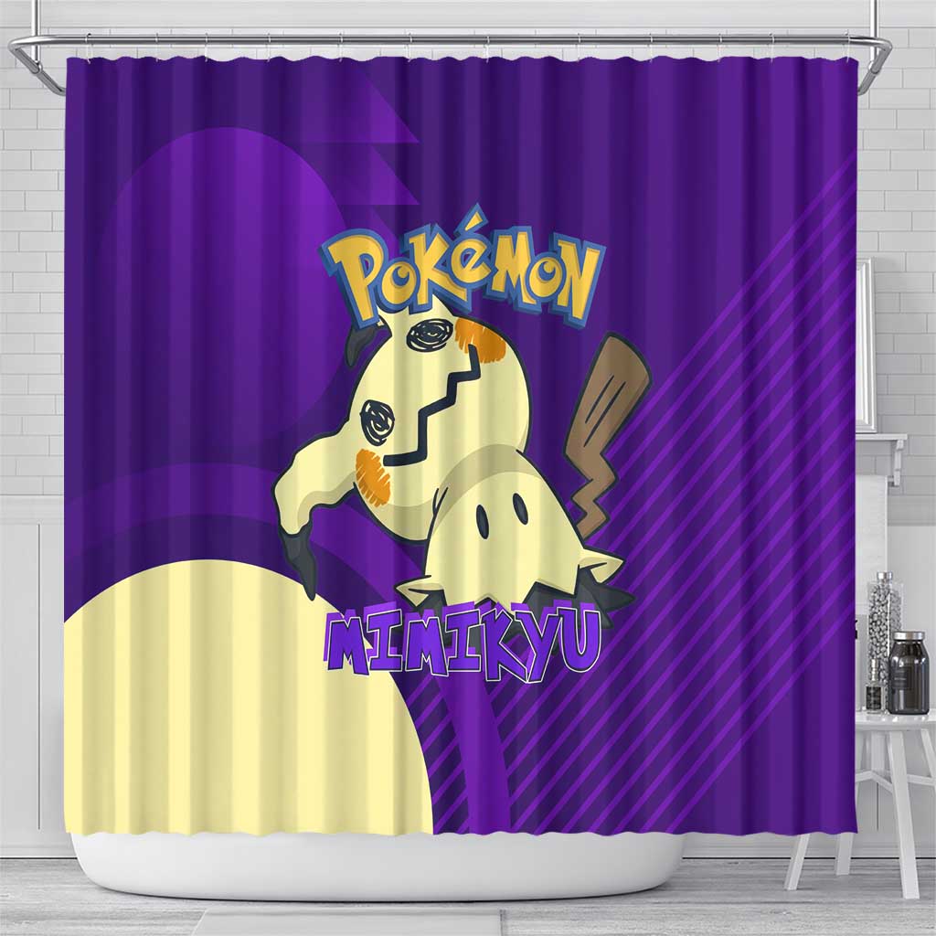 Mimikyu Poké Shower Curtain Spooky Scribble Shadow Style