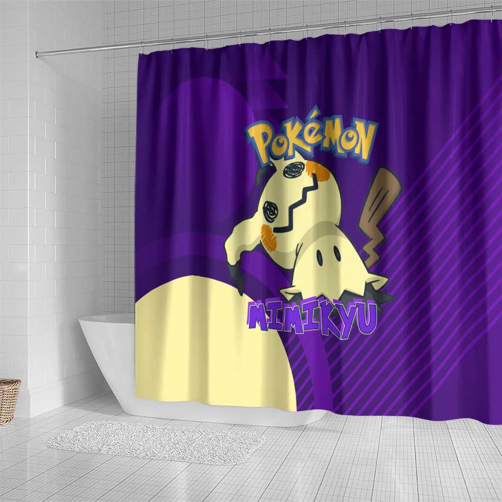 Mimikyu Poké Shower Curtain Spooky Scribble Shadow Style