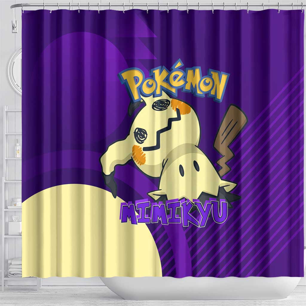 Mimikyu Poké Shower Curtain Spooky Scribble Shadow Style