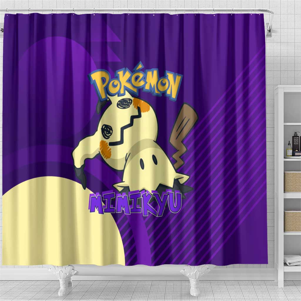 Mimikyu Poké Shower Curtain Spooky Scribble Shadow Style