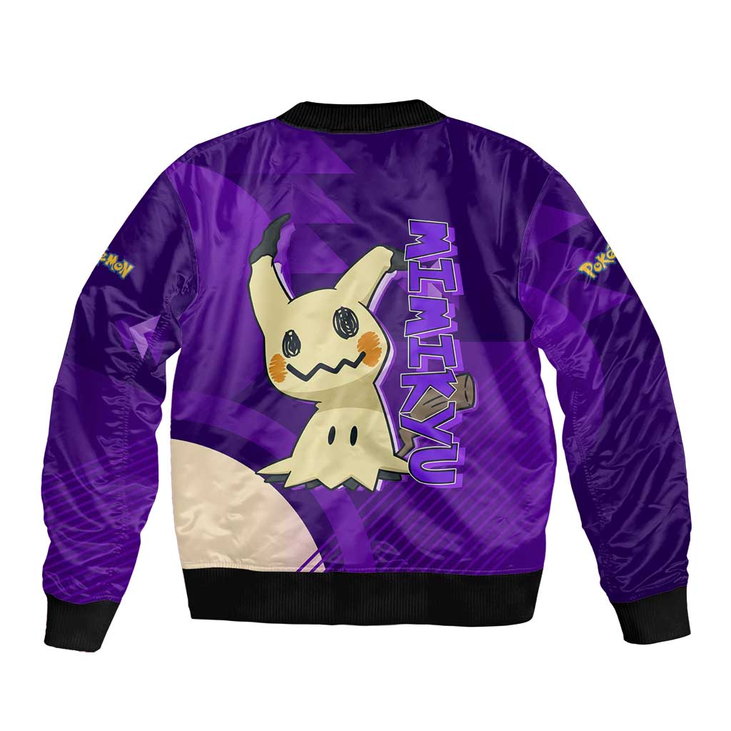 Mimikyu Poké Sleeve Zip Bomber Jacket Spooky Scribble Shadow Style
