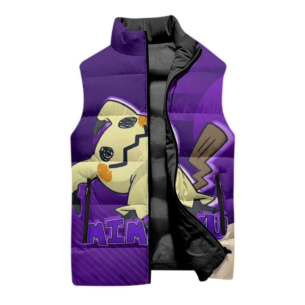 Mimikyu Poké Sleeveless Puffer Jacket Spooky Scribble Shadow Style