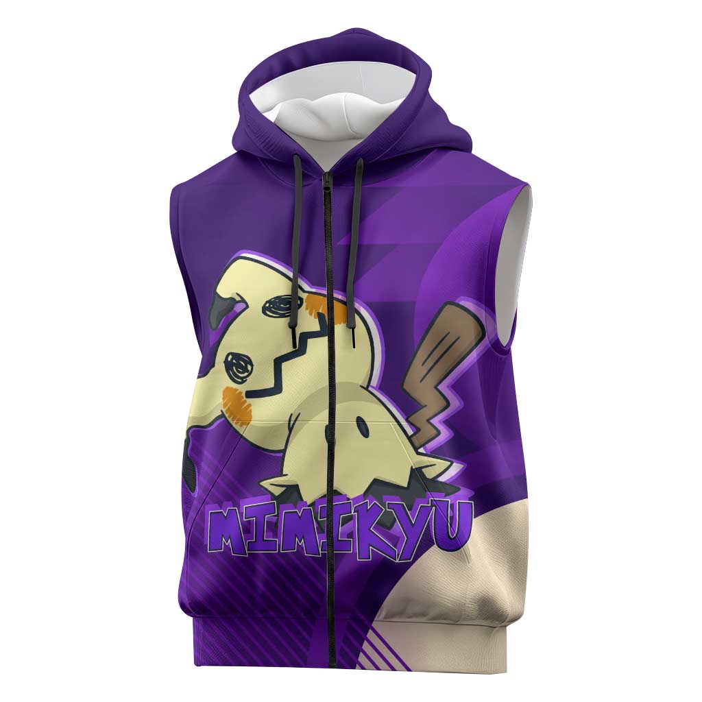 Mimikyu Poké Sleeveless Zip Hoodie Spooky Scribble Shadow Style