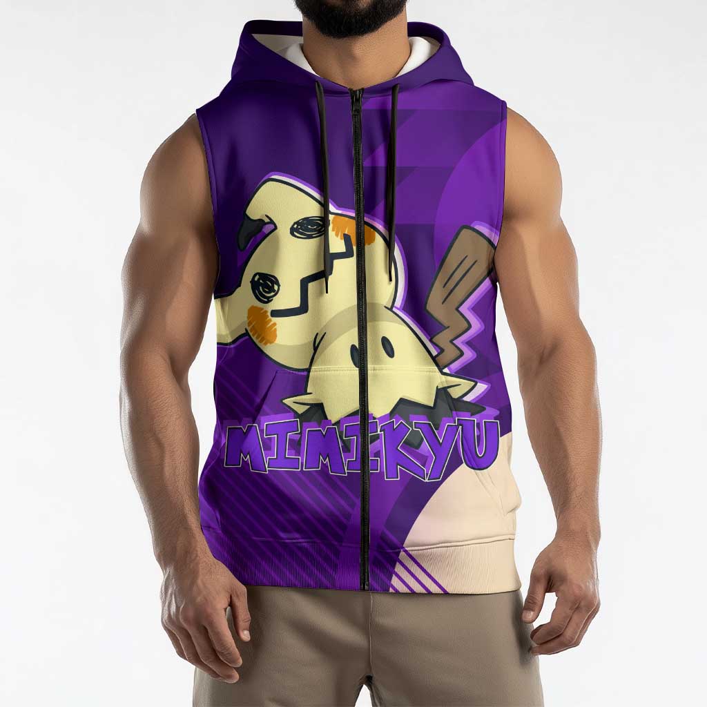 Mimikyu Poké Sleeveless Zip Hoodie Spooky Scribble Shadow Style
