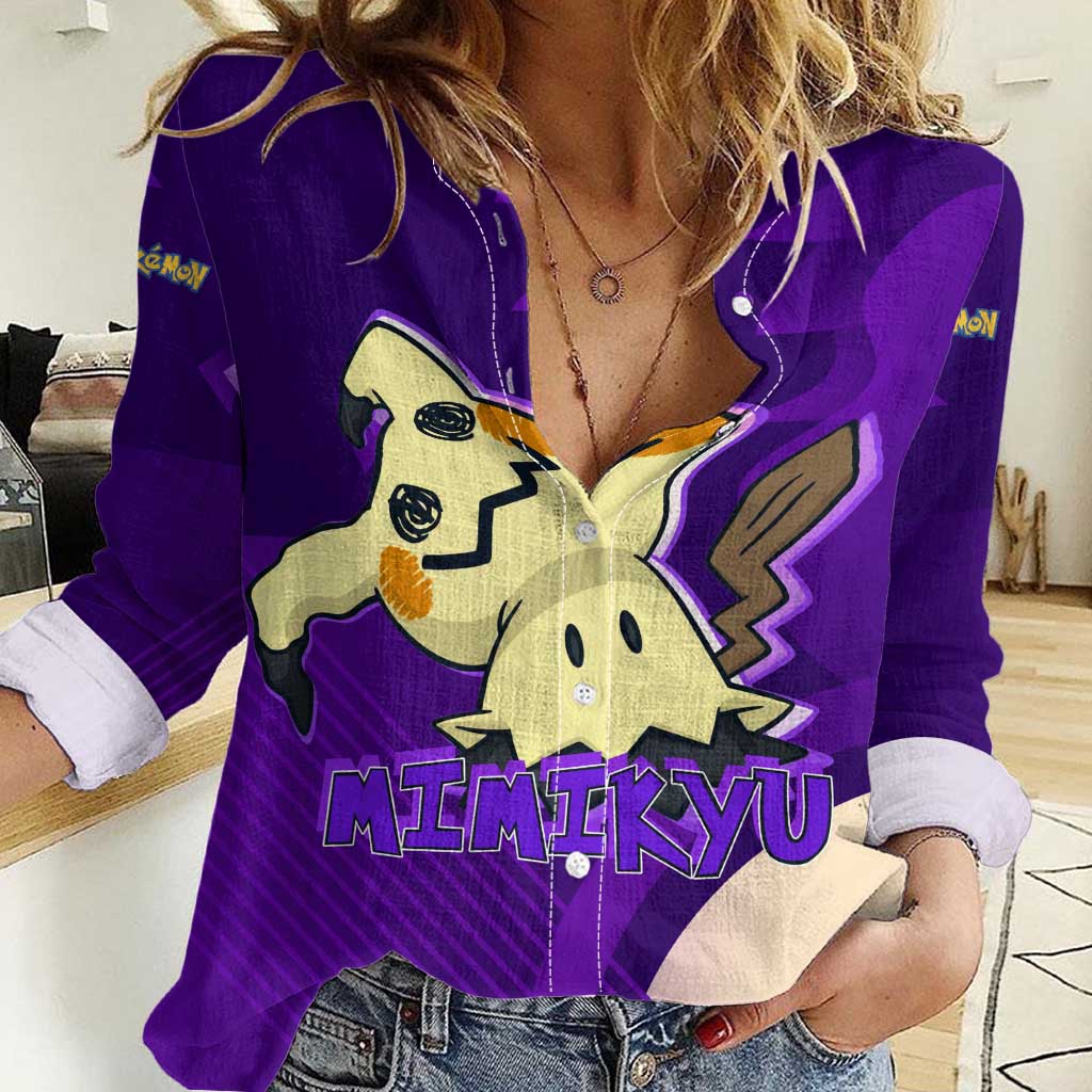 Mimikyu Poké Women Casual Shirt Spooky Scribble Shadow Style